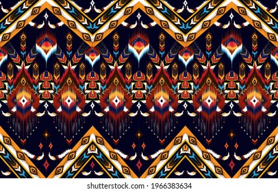 Ikat geometric folklore ornament. Tribal ethnic vector texture. Seamless striped pattern in Aztec style. Figure tribal embroidery. Indian, Scandinavian, Gyp sy, Mexican, folk pattern,Kente Cloth.