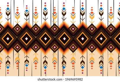 Ikat geometric folklore ornament. Tribal ethnic vector texture. Seamless striped pattern in Aztec style. Figure tribal embroidery. Indian, Scandinavian, Gyp sy, Mexican, folk pattern.ikat pattern