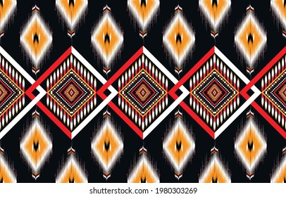 Ikat geometric folklore ornament. Tribal ethnic vector texture. Seamless striped pattern in Aztec style. Figure tribal embroidery. Indian, Scandinavian, Gyp sy, Mexican, folk pattern,Kente Cloth.