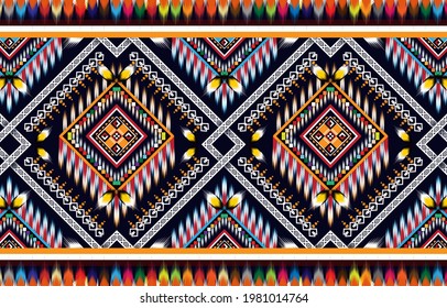 Ikat geometric folklore ornament. Tribal ethnic vector texture. Seamless striped pattern in Aztec style. Figure tribal embroidery. Indian, Scandinavian, Gyp sy, Mexican, folk pattern.ikat pattern