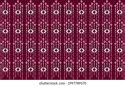 Ikat geometric folklore ornament. Tribal ethnic vector texture. Seamless striped pattern in Aztec style. Figure tribal embroidery. Indian, Scandinavian, Gypsy, Mexican, folk pattern.