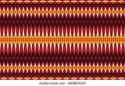 Ikat geometric folklore ornament. Tribal ethnic vector texture. Seamless striped pattern in Aztec style. Figure tribal embroidery. Indian, Scandinavian, Gypsy, Mexican, folk pattern.
