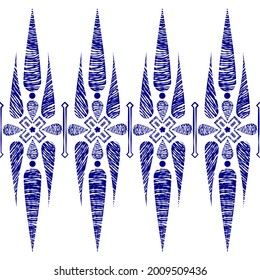 Ikat geometric folklore ornament. Tribal ethnic vector texture. Seamless striped pattern in Aztec style. Figure tribal embroidery. Indian, Scandinavian, Gypsy, Mexican.