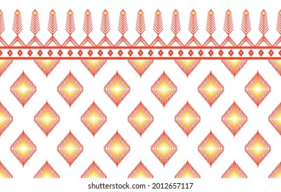 Ikat geometric folklore ornament tribal ethnic vector texture. Seamless striped pattern in Aztec style. Figure tribal embroidery. Indian, African, American, Scandinavian, gypsy, Mexican, folk pattern.