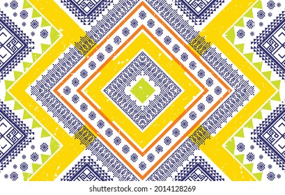Ikat geometric folklore ornament tribal ethnic vector texture. Seamless striped pattern in Aztec style. Figure tribal embroidery. Indian, African, American, Scandinavian, gypsy, Mexican, folk pattern.