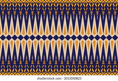 Ikat geometric folklore ornament. Tribal ethnic vector texture. Seamless striped pattern in Aztec style. Figure tribal embroidery. Indian, Scandinavian, Gypsy, Mexican, folk pattern.