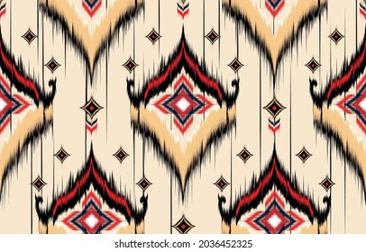 Ikat geometric folklore ornament. Tribal ethnic vector texture. 
Seamless striped pattern in Aztec style. Figure tribal embroidery. 
Indian, Scandinavian, Gyp
sy, Mexican, folk pattern.