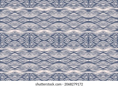 Ikat geometric folklore ornament. Tribal ethnic vector texture. Seamless striped  pattern in Aztec style. Figure tribal  embroidery. Indian, Scandinavian, Gypsy, Mexican, folk pattern. 