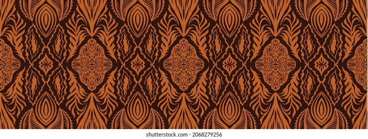 Ikat geometric folklore ornament. Tribal ethnic vector texture. Seamless striped  pattern in Aztec style. Figure tribal  embroidery. Indian, Scandinavian, Gypsy, Mexican, folk pattern. 