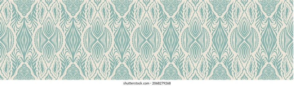 Ikat geometric folklore ornament. Tribal ethnic vector texture. Seamless striped  pattern in Aztec style. Figure tribal  embroidery. Indian, Scandinavian, Gypsy, Mexican, folk pattern. 