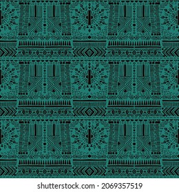 Ikat geometric folklore ornament. Tribal ethnic vector texture. Seamless striped pattern in Aztec style. Figure tribal embroidery. Indian, Scandinavian, Gypsy, Mexican, folk pattern.