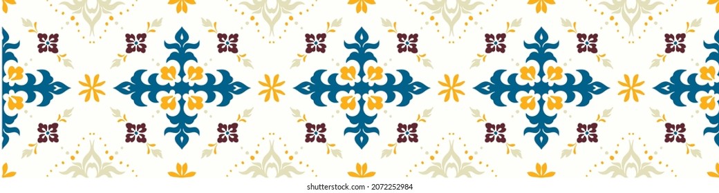 Ikat geometric folklore ornament. Tribal ethnic vector texture. Seamless striped  pattern in Aztec style. Figure tribal  embroidery. Indian, Scandinavian, Gypsy, Mexican, folk pattern. 