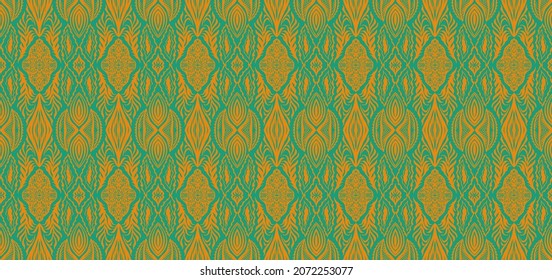Ikat geometric folklore ornament. Tribal ethnic vector texture. Seamless striped  pattern in Aztec style. Figure tribal  embroidery. Indian, Scandinavian, Gypsy, Mexican, folk pattern. 