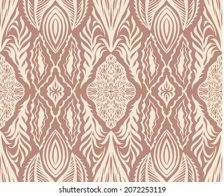 Ikat geometric folklore ornament. Tribal ethnic vector texture. Seamless striped  pattern in Aztec style. Figure tribal  embroidery. Indian, Scandinavian, Gypsy, Mexican, folk pattern. 