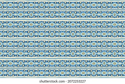 Ikat geometric folklore ornament. Tribal ethnic vector texture. Seamless striped  pattern in Aztec style. Figure tribal  embroidery. Indian, Scandinavian, Gypsy, Mexican, folk pattern. 