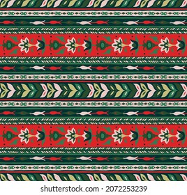 Ikat geometric folklore ornament. Tribal ethnic vector texture. Seamless striped  pattern in Aztec style. Figure tribal  embroidery. Indian, Scandinavian, Gypsy, Mexican, folk pattern. 