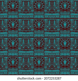 Ikat geometric folklore ornament. Tribal ethnic vector texture. Seamless striped  pattern in Aztec style. Figure tribal  embroidery. Indian, Scandinavian, Gypsy, Mexican, folk pattern. 