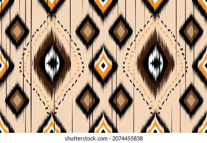 Ikat geometric folklore ornament. Tribal ethnic vector texture. 
Seamless striped pattern in Aztec style. Figure tribal embroidery. 
Indian, Scandinavian, Gypsy, Mexican, folk pattern.