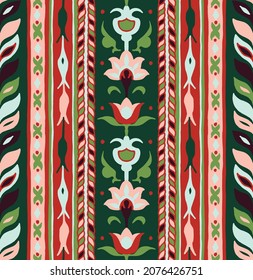 Ikat geometric folklore ornament. Tribal ethnic vector texture. Seamless striped pattern in Aztec style. Figure tribal embroidery. Indian, Scandinavian, Gypsy, Mexican, folk pattern.