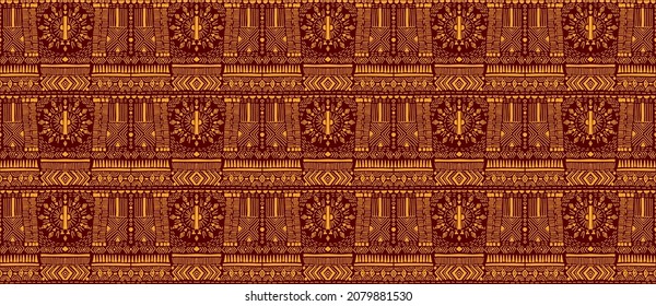 Ikat geometric folklore ornament. Tribal ethnic Seamless striped pattern in Aztec style. Figure tribal embroidery. Indian, Scandinavian, Gypsy, Mexican, folk pattern.