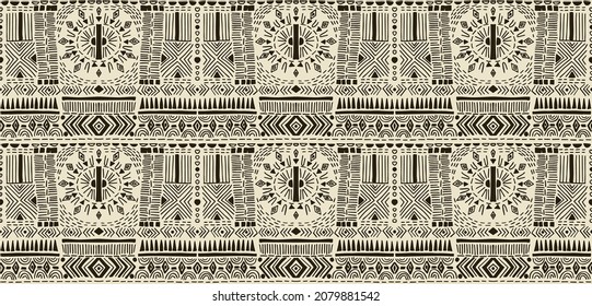 Ikat geometric folklore ornament. Tribal ethnic Seamless striped pattern in Aztec style. Figure tribal embroidery. Indian, Scandinavian, Gypsy, Mexican, folk pattern.