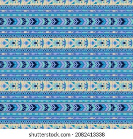 Ikat geometric folklore ornament. Tribal ethnic vector texture. Seamless striped pattern in Aztec style. Figure tribal embroidery. Indian, Scandinavian, Gypsy, Mexican, folk pattern.