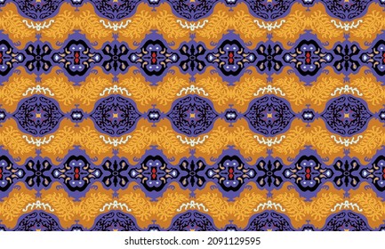 Ikat geometric folklore ornament. Tribal ethnic vector texture. Seamless striped pattern in Aztec style. Figure tribal embroidery. Indian, Scandinavian, Gypsy, Mexican, folk pattern.