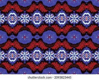 Ikat geometric folklore ornament. Tribal ethnic vector texture. Seamless striped pattern in Aztec style. Figure tribal embroidery. Indian, Scandinavian, Gypsy, Mexican, folk pattern.