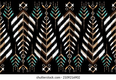 Ikat geometric folklore ornament. Tribal ethnic vector texture. 
Seamless striped pattern in Aztec style. Figure tribal embroidery. 
Indian, Scandinavian, Gypsy, Mexican, folk pattern.