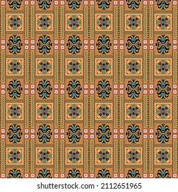 Ikat geometric folklore ornament. Tribal ethnic vector texture. Seamless striped pattern in Aztec style. Figure tribal embroidery. Indian, Scandinavian, Gypsy, Mexican, folk pattern.
