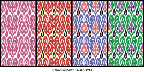 Ikat geometric folklore ornament. Tribal ethnic vector texture. Seamless striped patter. Figure tribal embroidery. Indian, Scandinavian, Gyp sy, Mexican, folk pattern.ikat pattern