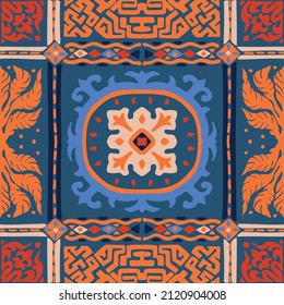 Ikat geometric folklore ornament. Tribal ethnic vector texture. Seamless striped pattern in Aztec style. Figure tribal embroidery. Indian, Scandinavian, Gypsy, Navajo, Mexican, folk pattern.