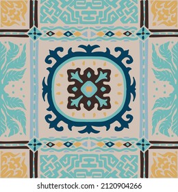 Ikat geometric folklore ornament. Tribal ethnic vector texture. Seamless striped pattern in Aztec style. Figure tribal embroidery. Indian, Scandinavian, Gypsy, Navajo, Mexican, folk pattern.