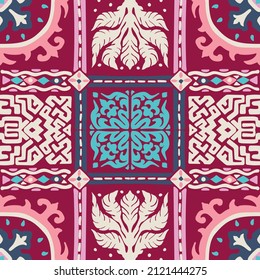 Ikat geometric folklore ornament. Tribal ethnic vector texture. Seamless striped pattern in Aztec style. Figure tribal embroidery. Indian, Scandinavian, Gypsy, Mexican, folk pattern.
