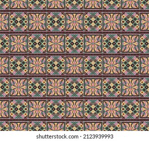 Ikat geometric folklore ornament. Tribal ethnic vector texture. Seamless striped pattern in Aztec style. Figure tribal embroidery. Indian, Scandinavian, Gypsy, Mexican, folk pattern.