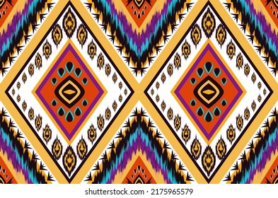 Ikat geometric folklore ornament. Tribal ethnic vector texture. Seamless striped pattern in Aztec style. Figure tribal embroidery. Indian, Scandinavian, Gyp sy, Mexican, folk pattern.ikat pattern