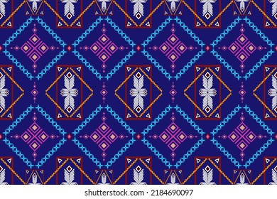 Ornamento de folclore geométrico Ikat. Textura vectorial étnica tribal mexicano, patrón folclórico Alfombra textil vectorial étnica cornamento estilo bordado Elementos decorativos de época