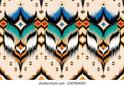 Ikat geometric folklore ornament. Tribal ethnic vector texture. 
Seamless striped pattern in Aztec style. Figure tribal embroidery. 
Indian, Scandinavian, Gypsy, Mexican, folk pattern.