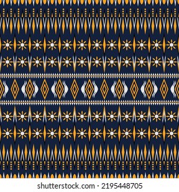 Ikat geometric folklore ornament. Tribal ethnic vector texture. Seamless striped pattern in Aztec style. Figure tribal embroidery. Indian, Scandinavian, Gypsy, Mexican, folk pattern