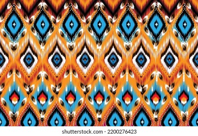 Ikat geometric folklore ornament. Tribal ethnic vector texture. 
Seamless striped pattern in Aztec style. Figure tribal embroidery. 
Indian, Scandinavian, Gypsy, Mexican, folk pattern.