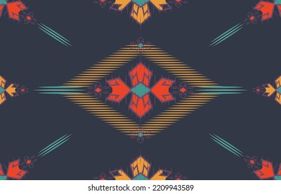 Ikat geometric folklore ornament. Tribal ethnic  texture. Seamless striped pattern in Aztec style. Figure tribal embroidery. Indian, Scandinavian, Gyp sy, Mexican, folk pattern.ikat pattern