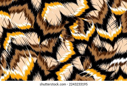 Ikat geometric folklore ornament. Tribal ethnic vector texture. Seamless striped pattern in Aztec style. Figure tribal embroidery. Indian, Scandinavian, Gyp sy, Mexican, folk pattern.ikat patter