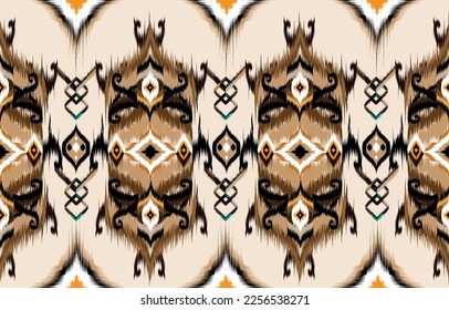 Ikat geometric folklore ornament. Tribal ethnic vector texture. 
Seamless striped pattern in Aztec style. Figure tribal embroidery. 
Indian, Scandinavian, Gypsy, Mexican, folk pattern.