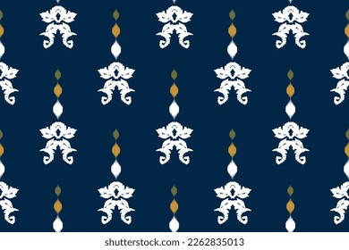 Ikat geometric folklore ornament. Tribal ethnic vector texture. Seamless striped pattern in Aztec style. Figure tribal embroidery. Indian, Scandinavian, Gypsy, Mexican, folk pattern.