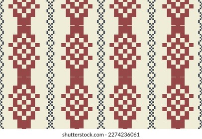 Ikat geometric folklore ornament. Tribal ethnic vector texture. Seamless striped pattern in Aztec style. Figure tribal embroidery. Indian, Scandinavian, Gypsy, Mexican, folk pattern. Boho chic design.