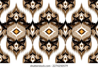 Ornamento de folclore geométrico Ikat. Textura vectorial étnica tribal. 
Patrón de rayas sin foco al estilo azteca. Figura bordado tribal. 
indio, escandinavo, gitano, mexicano, folclórico.