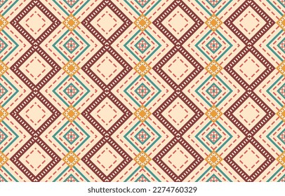 Ikat geometric folklore ornament. Tribal ethnic vector texture. Seamless striped pattern in Aztec style. Figure tribal embroidery. Indian, Scandinavian, Gypsy, Mexican, folk pattern. Boho chic design.