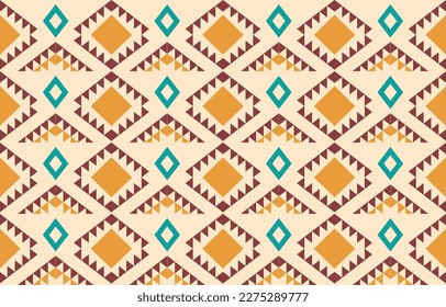 Ikat geometric folklore ornament. Tribal ethnic vector texture. Seamless striped pattern in Aztec style. Figure tribal embroidery. Indian, Scandinavian, Gypsy, Mexican, folk pattern. Boho chic design.