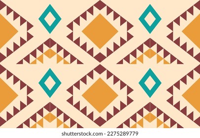 Ikat geometric folklore ornament. Tribal ethnic vector texture. Seamless striped pattern in Aztec style. Figure tribal embroidery. Indian, Scandinavian, Gypsy, Mexican, folk pattern. Boho chic design.