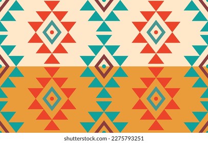 Ikat geometric folklore ornament. Tribal ethnic vector texture. Seamless striped pattern in Aztec style. Figure tribal embroidery. Indian, Scandinavian, Gypsy, Mexican, folk pattern. Boho chic design.